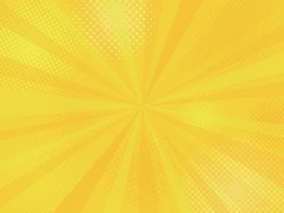 Tuinposter 背景素材 ポップな注目背景 ドット 斜線 閃光 輝き 黄色 金色 爆発 プレゼント 勝利  © PolarisEighteen