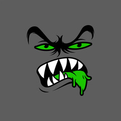 Cartoon Monster Faces. Vector art illustration for monster face character. Vector eps 10
