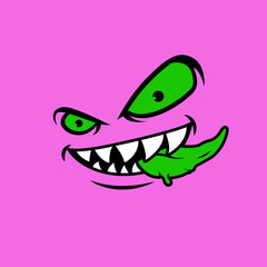 Cartoon Monster Faces. Vector art illustration for monster face character. Vector eps 10