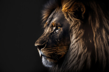 Naklejka premium Black golden Lion