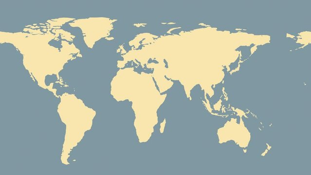 world map 3d animation on white background. 4k seamless loop	