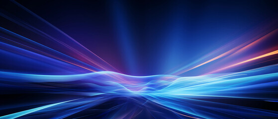 Vector Abstract, science, futuristic, energy technology concept. Digital image of light rays, stripes lines with blue light background
