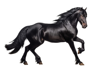 Fototapeta na wymiar Black horse on transparent background