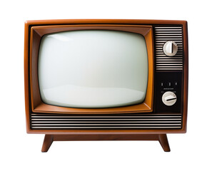 Vintage television on white background - 618407844