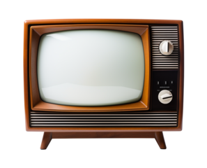 Vintage television on white background