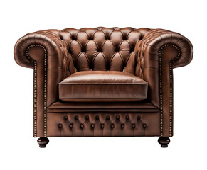 Chesterfield chair transparent isolated
