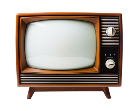 Vintage television on white background
