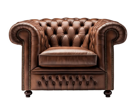 Chesterfield chair transparent isolated