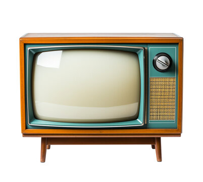 Vintage television on white background