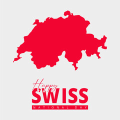 Switzerland 1st of August National Day. Banner Background Element Design, Swiss