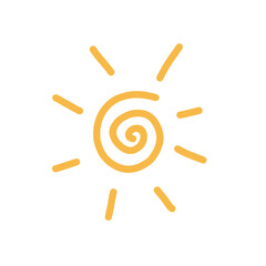 Sun doodle, sun symbol, summer clipart 