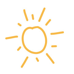 Sun doodle, sun symbol, summer clipart 
