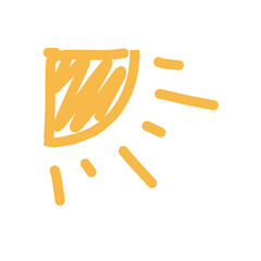 Sun doodle, sun symbol, summer clipart 