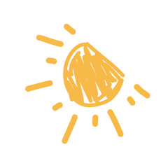 Sun doodle, sun symbol, summer clipart 