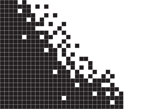 2D pixel-style background banner. Black pixel design, white background.