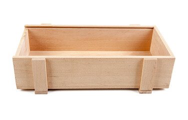 Wooden crate isolated on white background. Clipping path included.