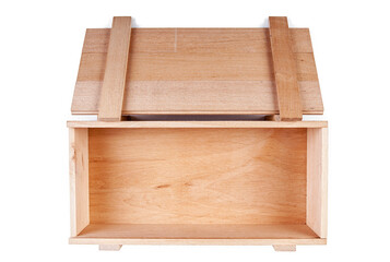 Wooden crate isolated on white background. Clipping path included.