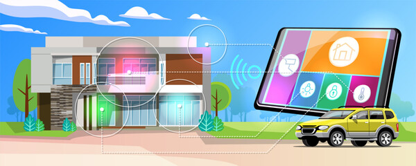 Internet of things (IoT) smart connection and control device in network of industry, resident and vehicle