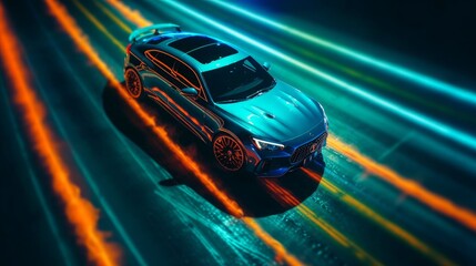 Rev up your Thrills with A Stylish Red Sports Car for High-Speed Racing Fun!, generative AIAI Generated
