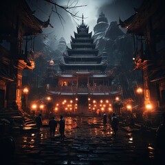 Fototapeta premium tample at night