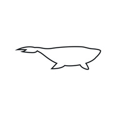 Whale icon vector. Sperm whale illustration sign. Fish symbol. Ocean logo.