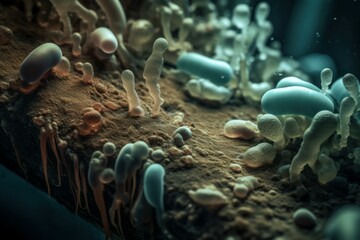 Bacteria macro shot. Generate Ai