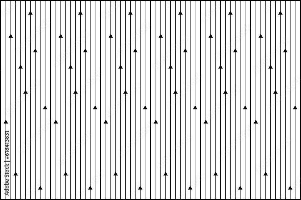 Poster elegant trellis of pattern. design of vertical stripe with triangle black on white background. desig