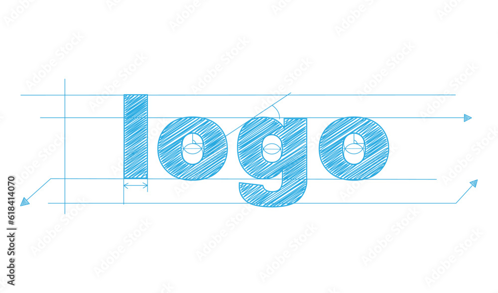 Poster logo blue vector draft text banner