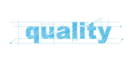 QUALITY blue vector draft text banner
