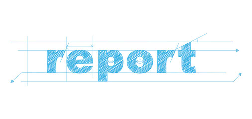 Obraz premium REPORT blue vector draft text banner