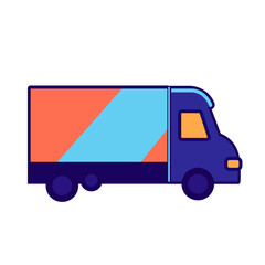 Delivery truck. Concept online map, tracking, service. Online delivery service concept, online order tracking, delivery home and office. Vector illustration.