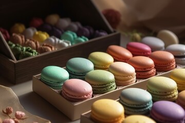 Obraz premium Colorful macaroon. Generate Ai