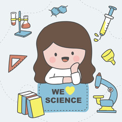 woman scientists in National Science day with science equipment