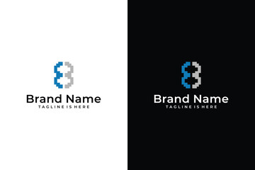 BE 8 digital initials logo