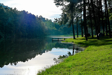 Pang Ung Maehongson Lake and mountain