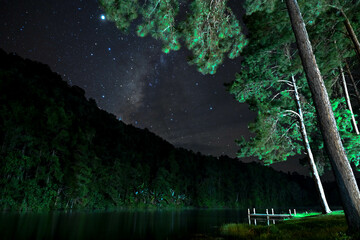 Pang Ung Maehongson Lake and mountain