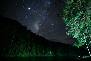 Pang Ung Maehongson Lake and mountain