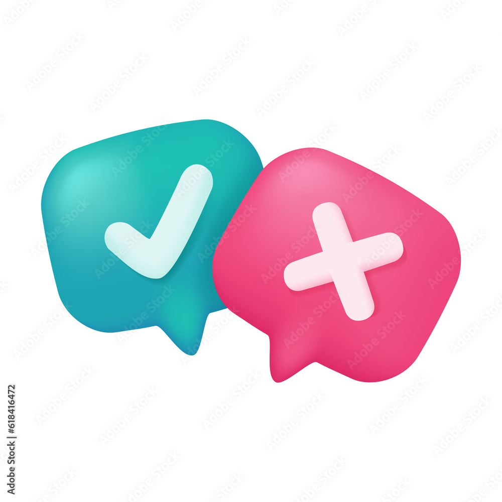 Poster 3d text box. speech bubble dialog dialogue. questions and answers