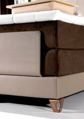 Boxspring mattress close up , brown electric boxspring , sleep concept.