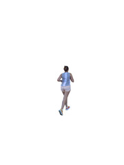 Fototapeta na wymiar Jeune femme faisant du jogging avec un short vue de dos. 