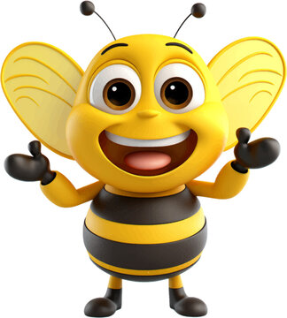 cute bee in 3d style.