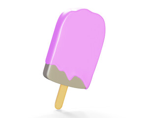 Different sorts of ice creams in a waffles 3d render