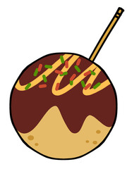 たこ焼き一個のイラスト素材