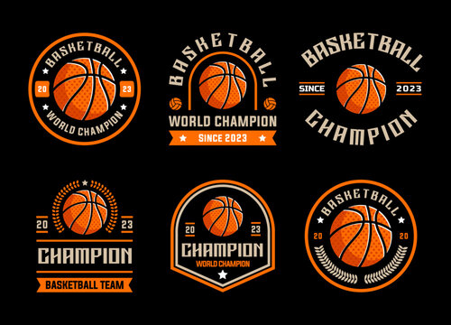 Basketball logo vector bundle, emblem set collections. Basketball logo badge template bundle