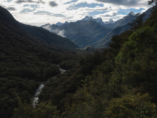 Hollyford Valley Lookout, Milford Sound highway, New Zealand