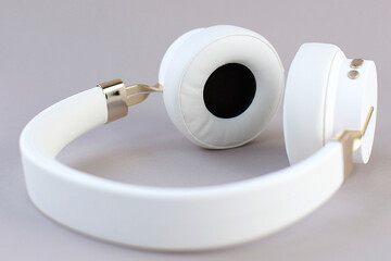 soft focus photo of wireless headphones, high technology