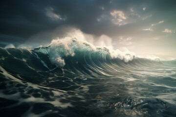 Tsunami wave. Generate Ai