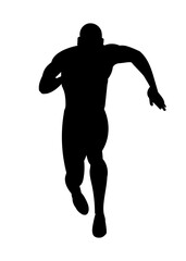 Fototapeta na wymiar Black Silhouettes Runners sprint men on white background.