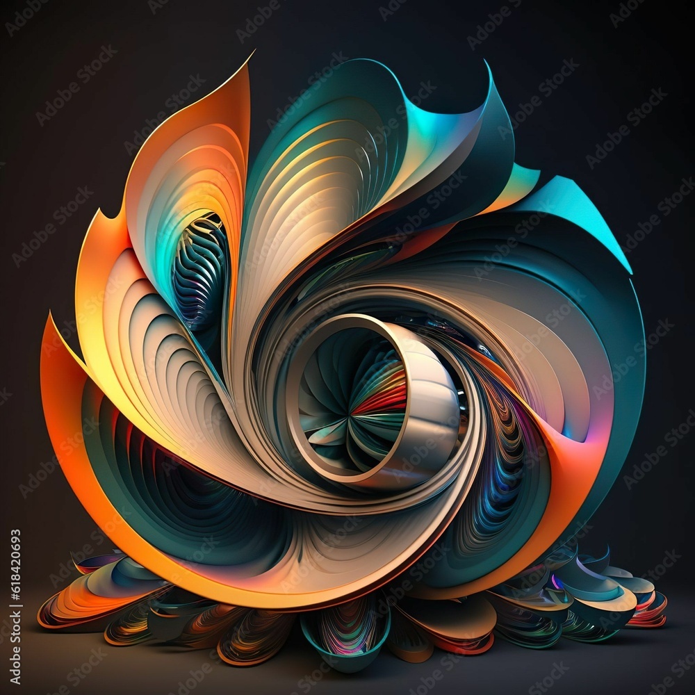 Poster ai generated illustration of a vibrant and abstract paper art design with multiple colorful shapes