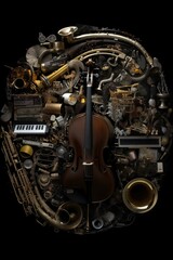 Fototapeta na wymiar Captivating visuals of musicians musical instruments, Generative ai